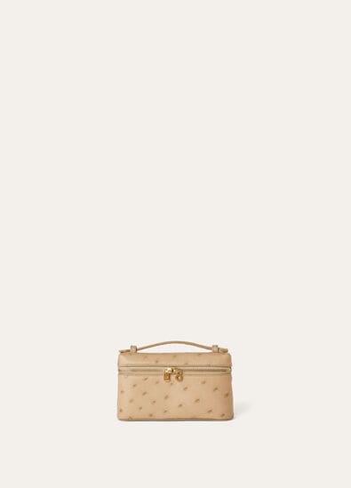 EXTRA POCKET MINI POUCH OSTRICH SADDLE FINISH