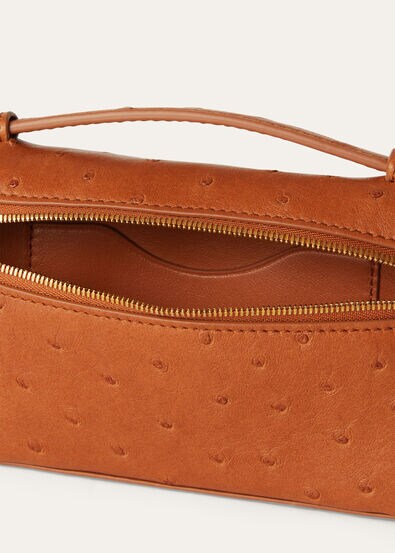 EXTRA POCKET MINI POUCH OSTRICH SADDLE FINISH