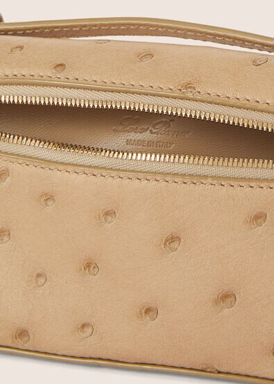 EXTRA POCKET MINI POUCH OSTRICH SADDLE FINISH