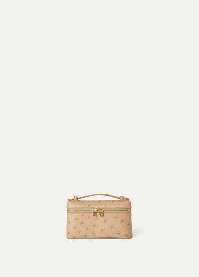 EXTRA POCKET MINI POUCH OSTRICH SADDLE FINISH