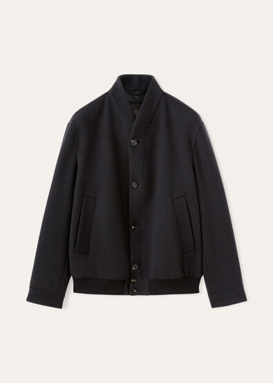 Gaikan Bomber in Cashmere Moonless Night 19-4203tcx | Loro Piana