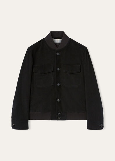 Kiku Bomber in Cotton, Cashmere Fade To Black | Loro Piana