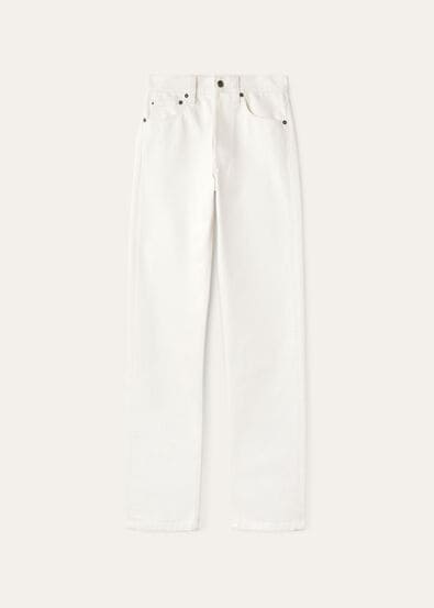 PANT. SADE WHITE DENIM SILK