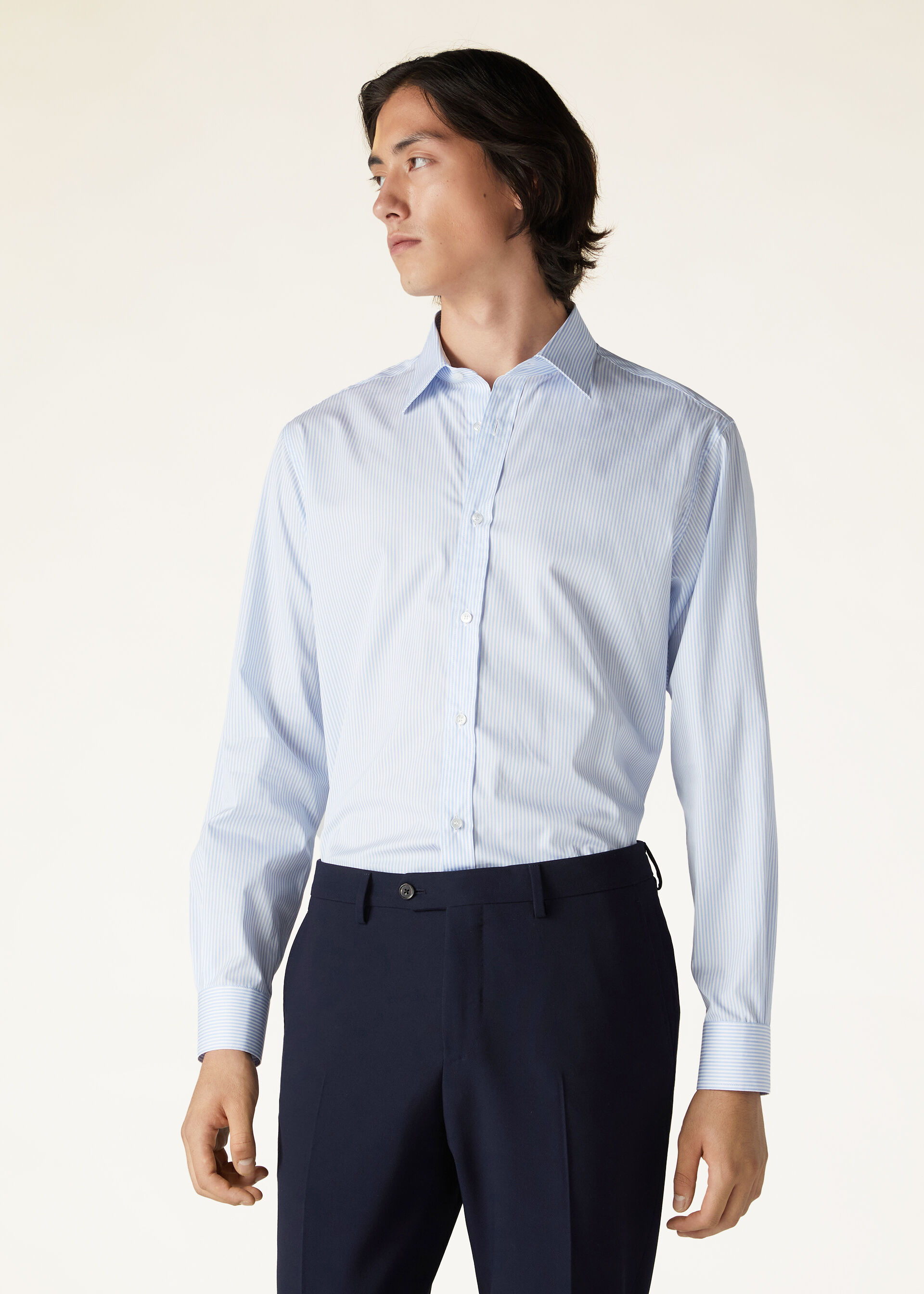 INTERNATIONAL ML SHIRT FINE COTTON TWILL STRIPES