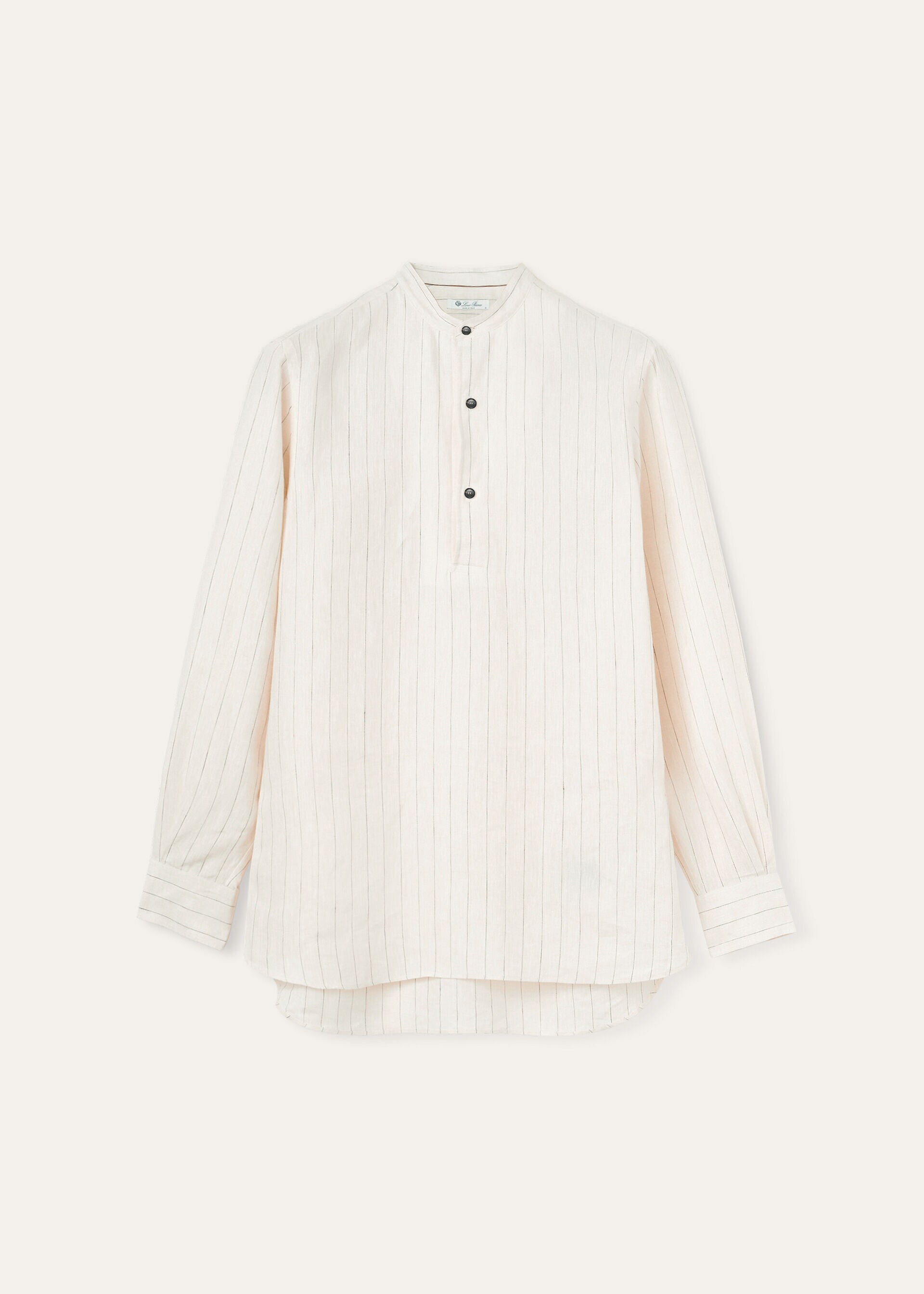 Elia Polo Shirt Linen Soft White Stripes Loro Piana CC