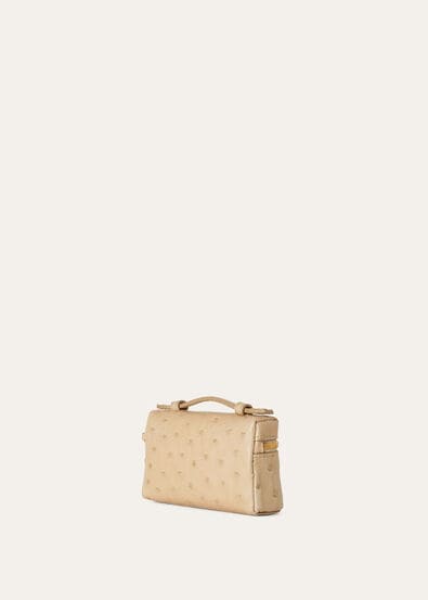 EXTRA POCKET CHARM OSTRICH SADDLE FINISH