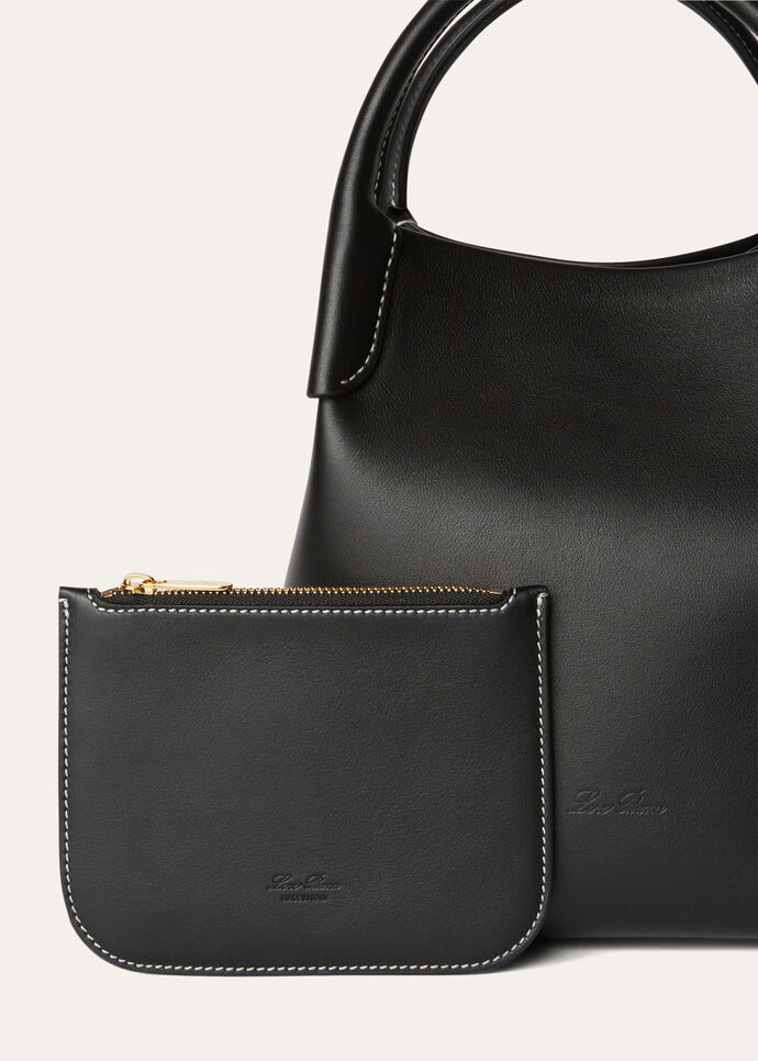 Small Bale bag Smooth Calfskin Black | Loro Piana US