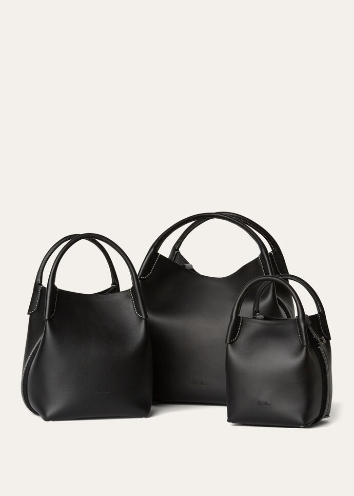 Small Bale bag Smooth Calfskin Black | Loro Piana US