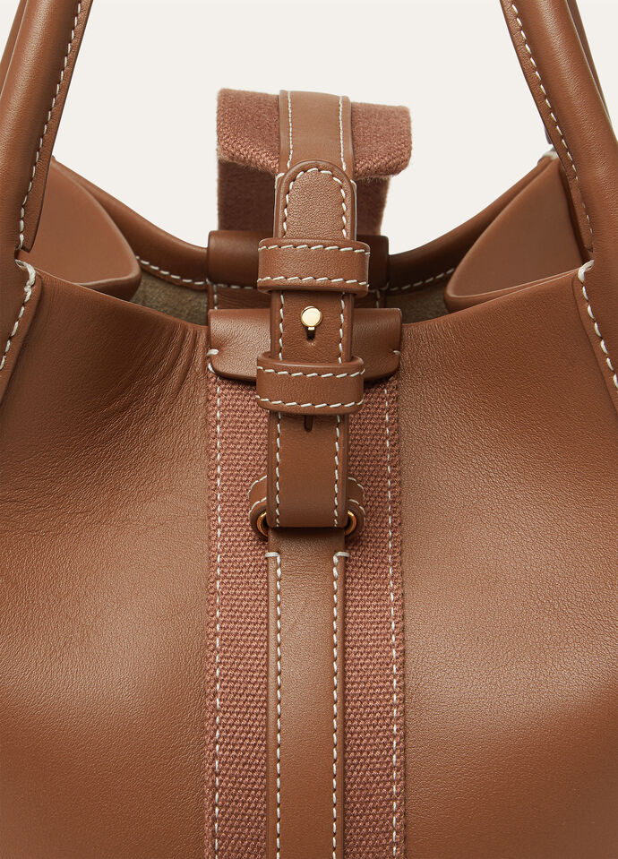Small Bale bag Smooth Calfskin Mole/Sun Gold | Loro Piana US
