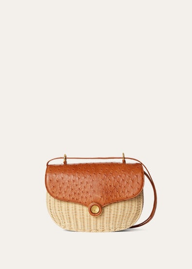 GHIERA MEDIUM WICKER SHINY OSTRICH