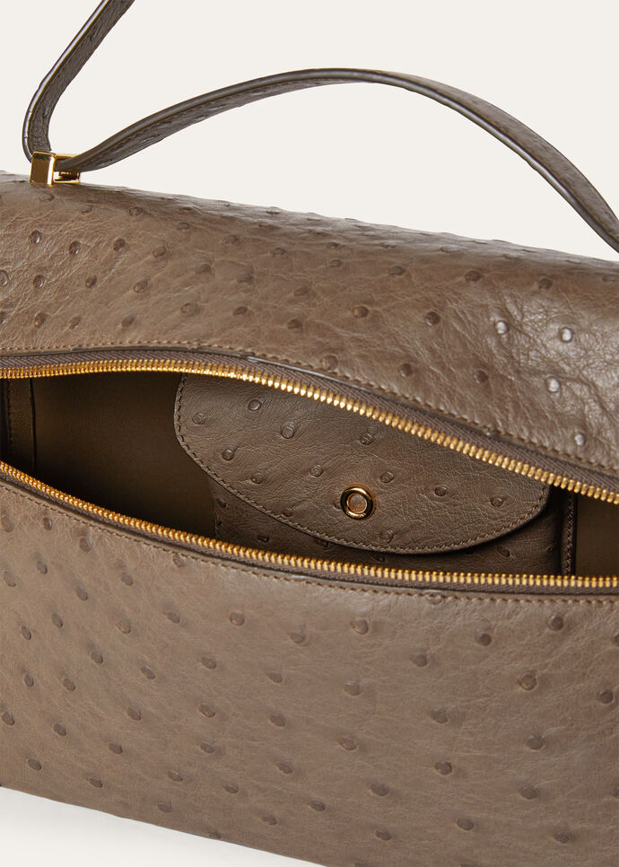 Extra Bag L27 Ostrich Leather SICILIAN CAPERS | Loro Piana US