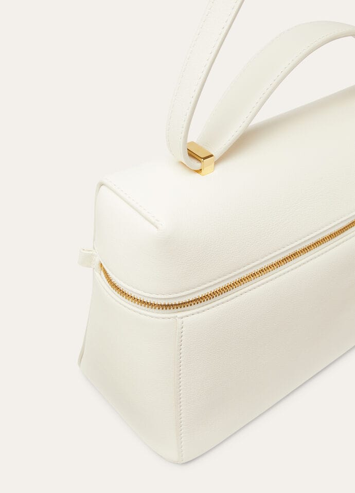 loro Extra Bag L27 Calfskin Whisper White/Sun Gold | Loro Piana US