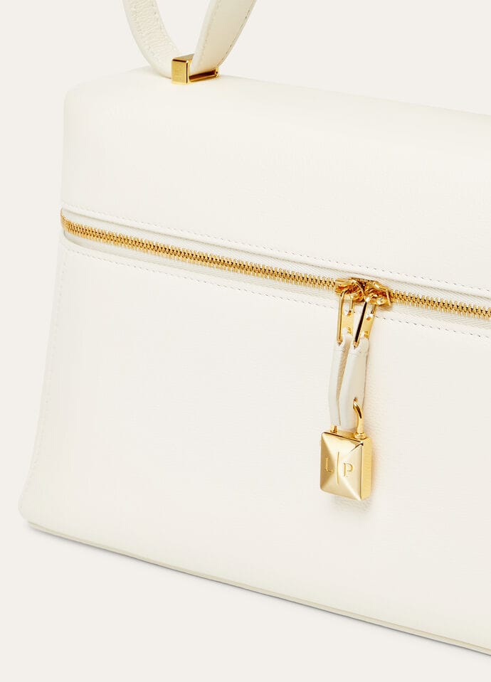 loro Extra Bag L27 Calfskin Whisper White/Sun Gold | Loro Piana US