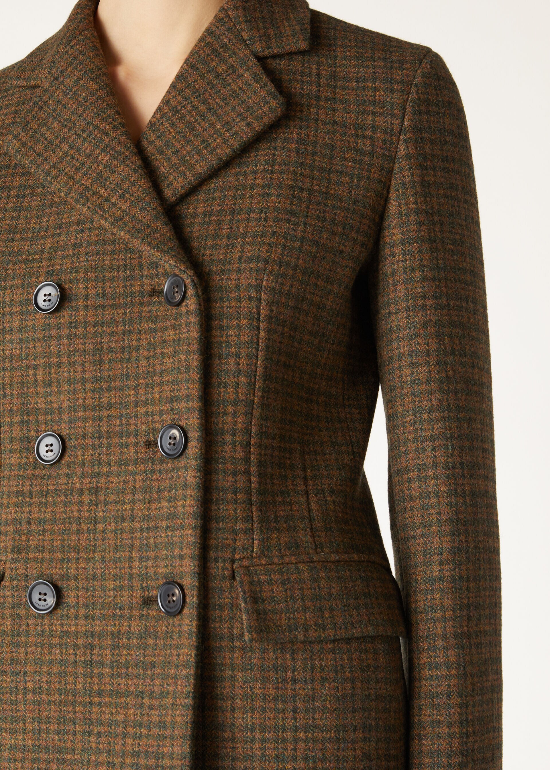 Lucile Jacket Sopra Visso Wool Pied De Poule/Gingerbread Gold Melange