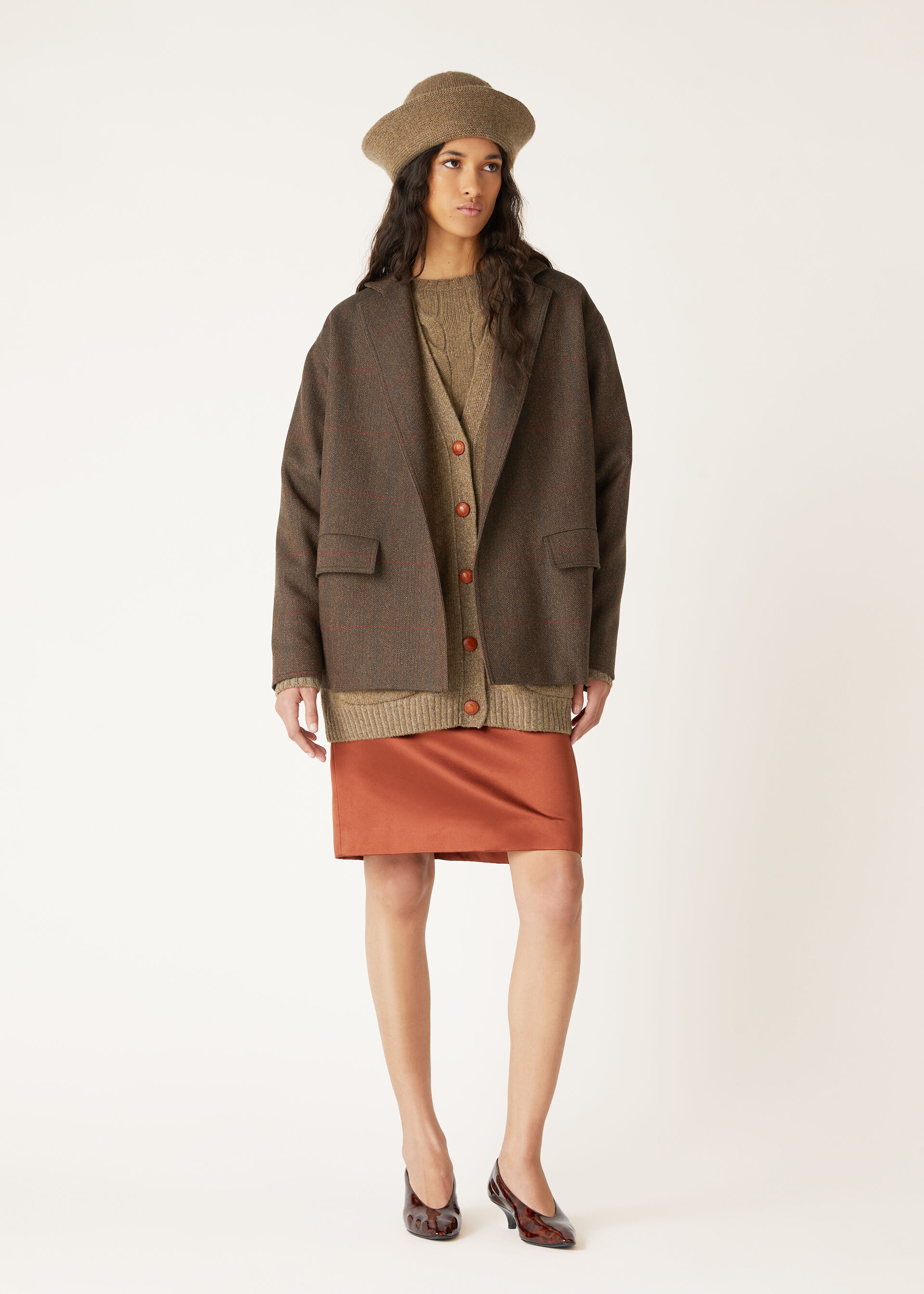Grace Jacket Cashmere Cocoa Truffle Melange Cheviot Loro Piana CC