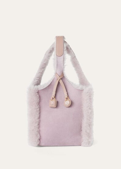 KITE BAG WITH CHARMS SHEARLING ROUNDED CALF