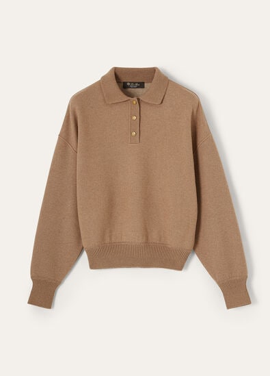 ROCCAPIETRA POLOSWEATSHIRT JERSEY DOUBLE BABYCAMEL