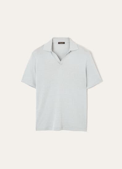 MAZZORBO POLO BUTTONLESS SILK COTTON RIB