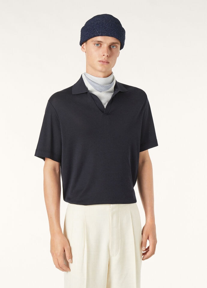 MAZZORBO POLO BUTTONLESS SILK COTTON RIB_FAO2775_W000_L_3