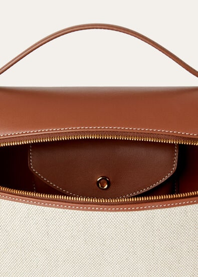 EXTRA BAG L27 NATURAL CANVAS  ROUNDED CALF