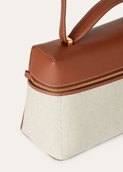 EXTRA BAG L27 NATURAL CANVAS  ROUNDED CALF