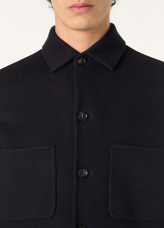 Overshirt Evandro Cashmere Navy Blue | Loro Piana IT