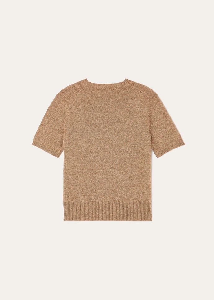 Treccia Crewneck Baby Cashmere GOLDEN WHEAT-GINGERBREAD GOLD