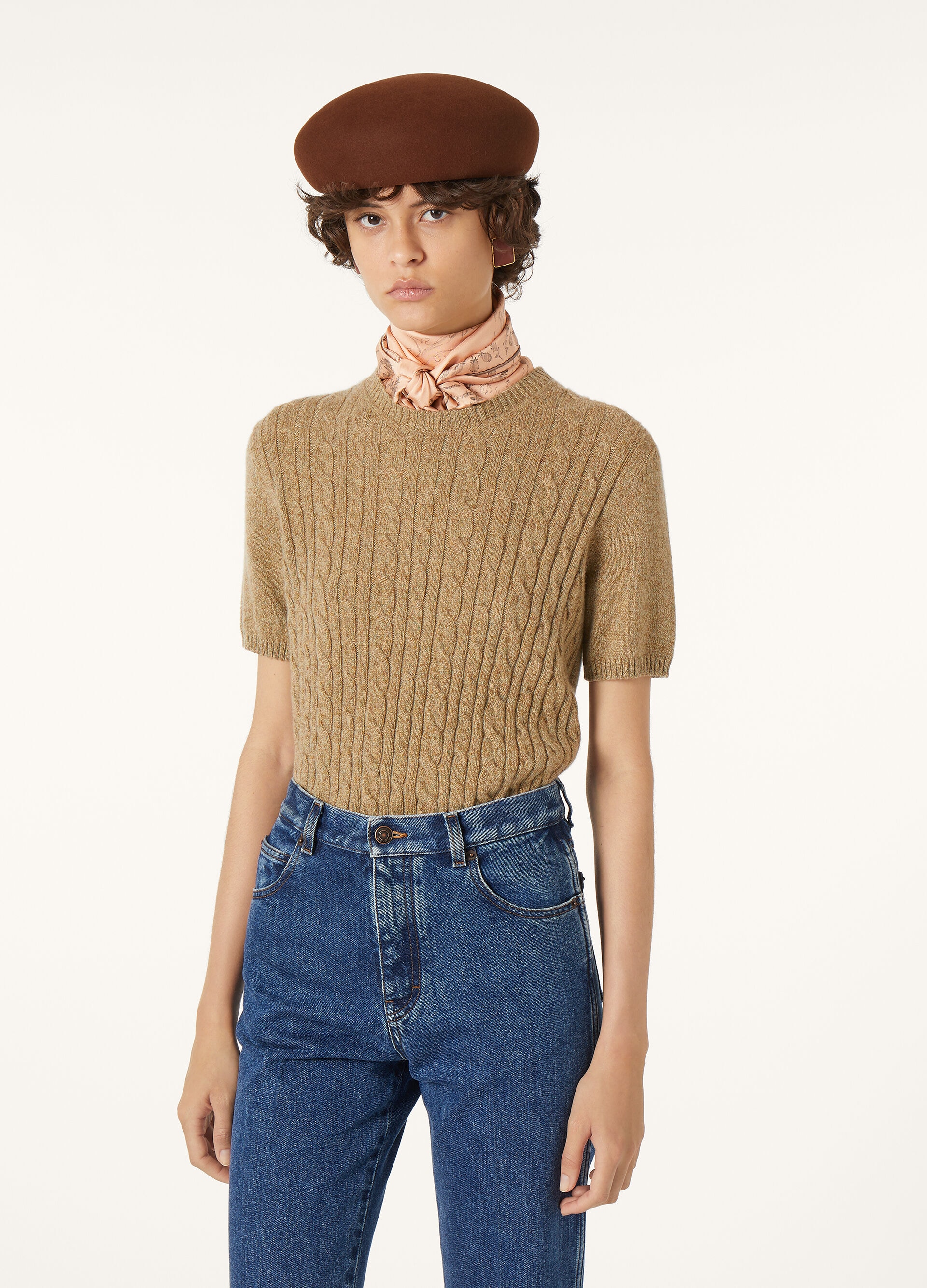 BABY CASH LIGHT TRECCIA SS CREWNECK SWEATER GG 7