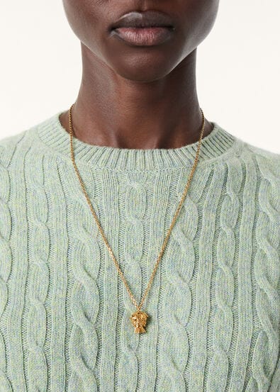 BABY CASH LIGHT TRECCIA SS CREWNECK SWEATER GG 7