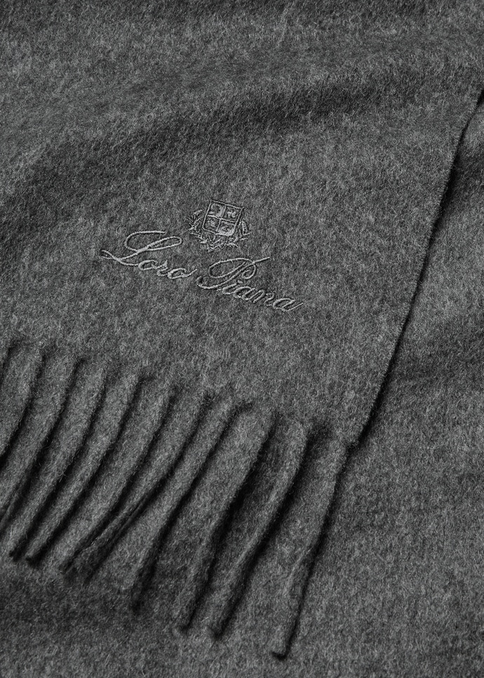 Grande Unita Scarf Cashmere Gray Melange | Loro Piana US