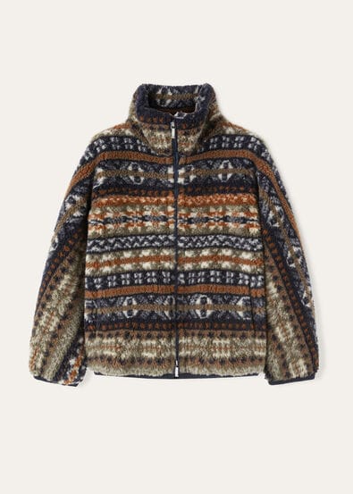 BRAYDEN KID BOMBER NORVEGIAN JACQUARD CASHFUR