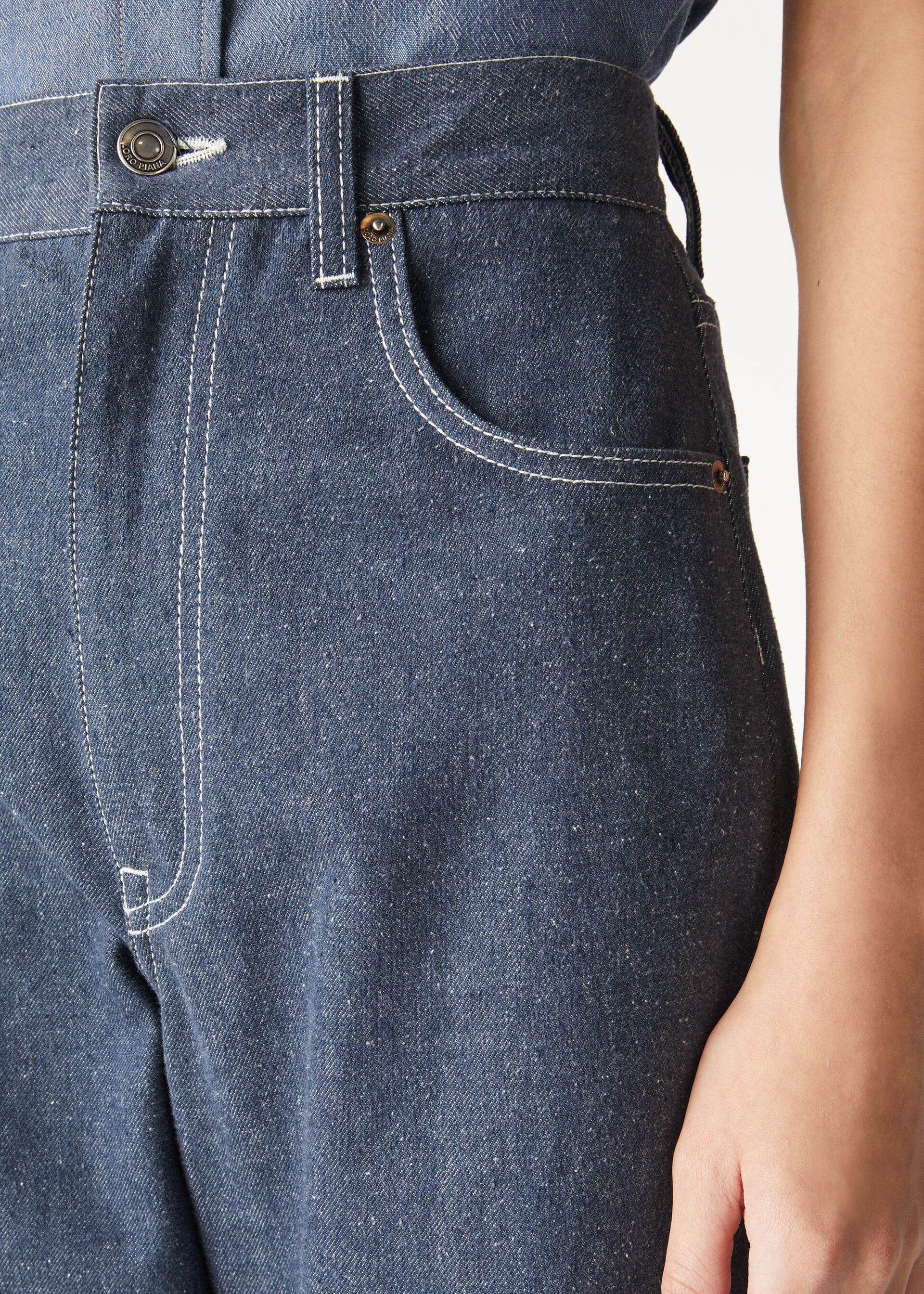 TYE TROUSERS DENIM FLOWER