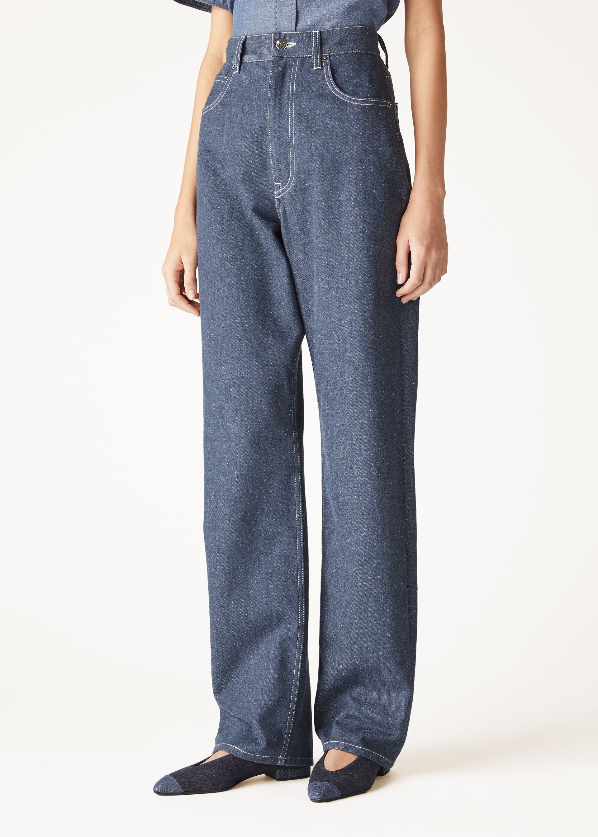 TYE TROUSERS DENIM FLOWER