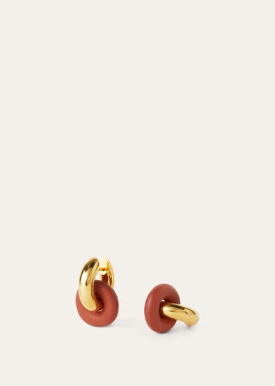 DUO DOUBLE HOOP EARRINGS ROUNDED CALF