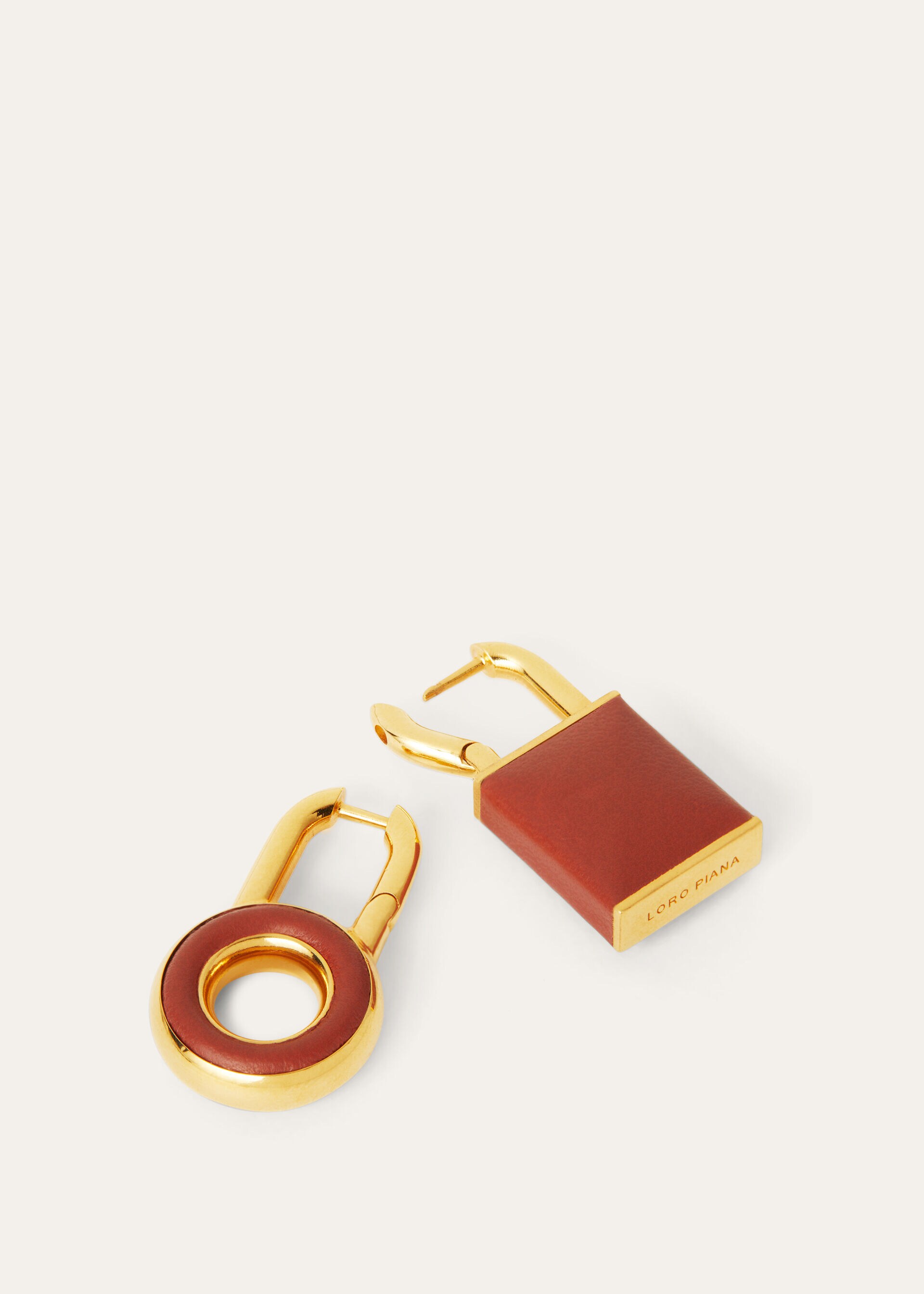 LEATHER COVERED CHARM EARRINGS ROUNDED CALF