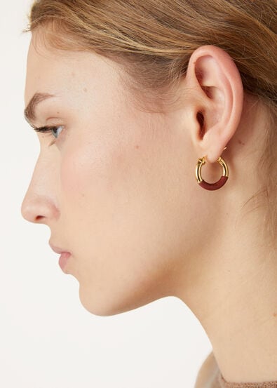 DUO HOOP EARRINGS ROUNDED CALF