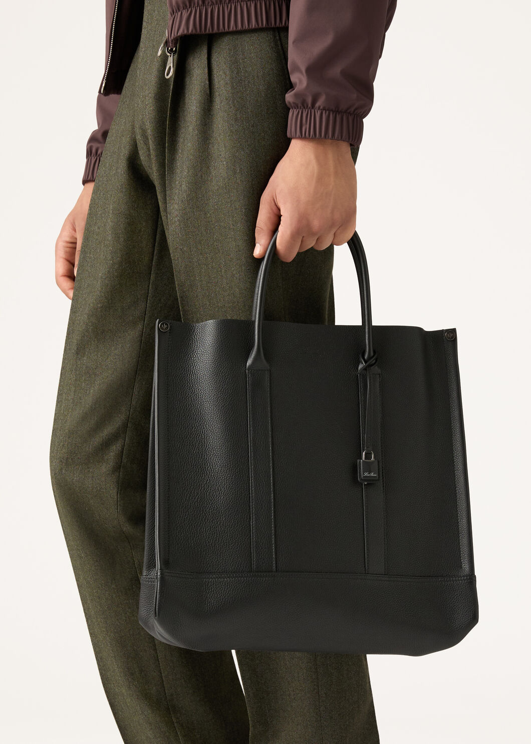 Tote Bag Beam Small Kalbleder Black Onyx Loro Piana