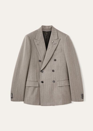 MILANO DB JACKET TEXTURED STRIPE WOOL