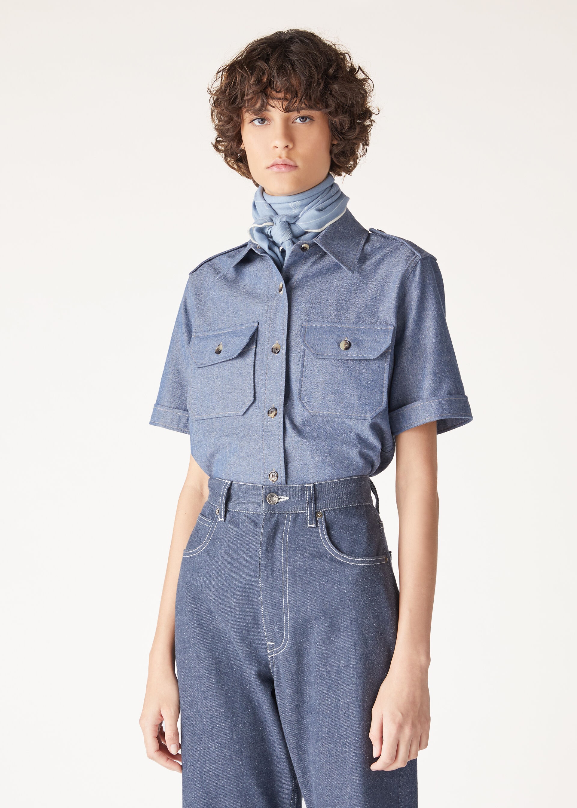 ANNALISA SS SHIRT CHAMBRAY CASH