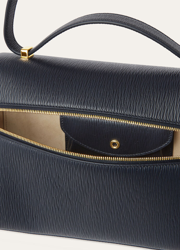 Extra Bag L27 Calfskin Blue Navy/Sun Gold | Loro Piana US
