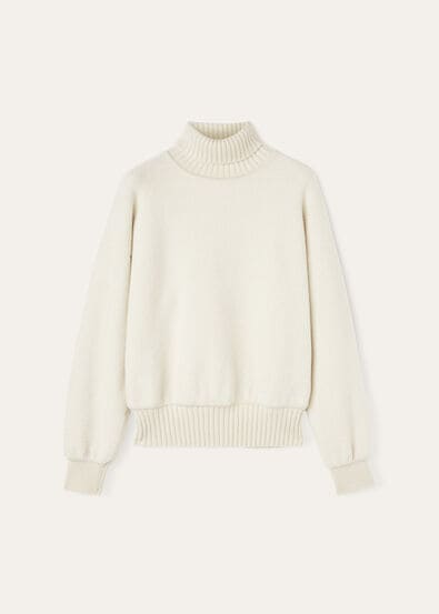 COCOONING TURTLENECK JERSEY OTTOMAN CASHWISH