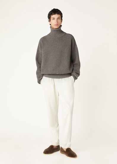 COCOONING TURTLENECK JERSEY OTTOMAN CASHWISH