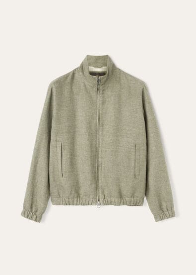 LORO PIANA BOMBER LINEN JASPE