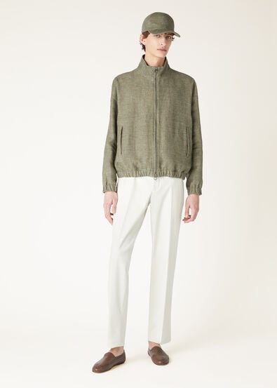 LORO PIANA BOMBER LINEN JASPE