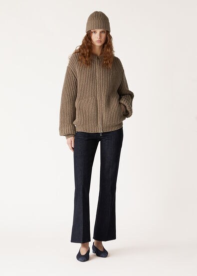 LORO BULKY BOMBER SWEATER RECYCLED CASH GG 3