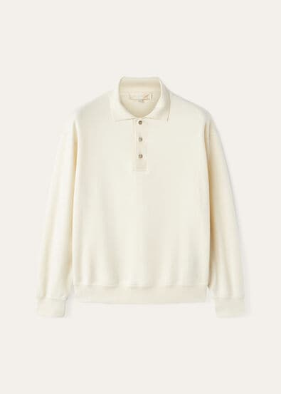 COCOONING POLO OVER RAW CASH FLEECE