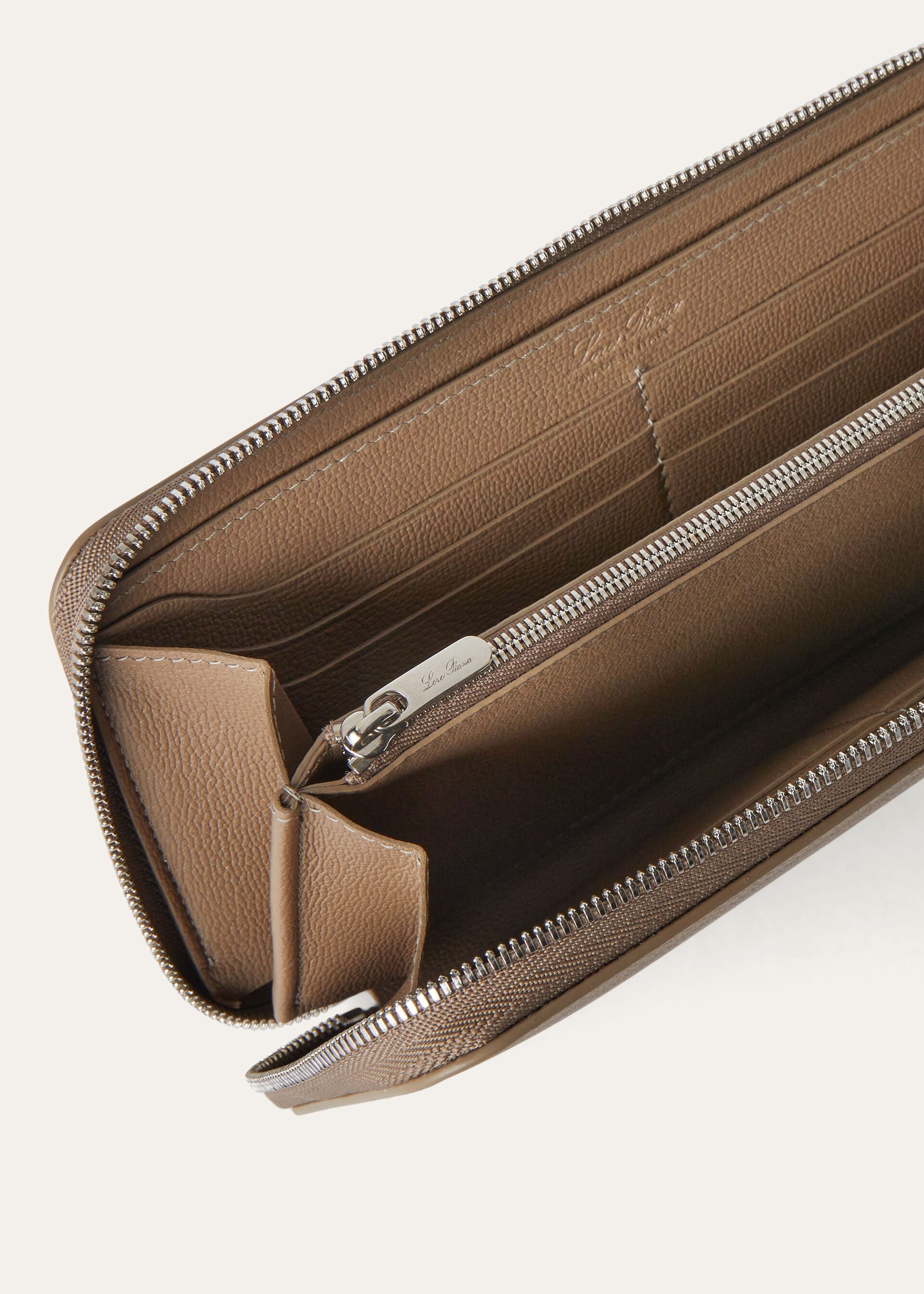 EXTRA CONTINENTAL ZIP AROUND WALLET LINEN CALF