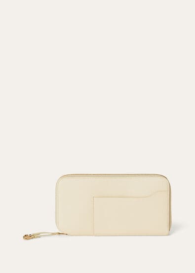 EXTRA CONTINENTAL ZIP AROUND WALLET LINEN CALF