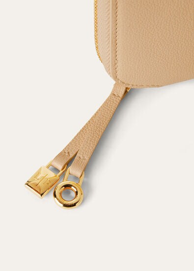 EXTRA CONTINENTAL ZIP AROUND WALLET LINEN CALF