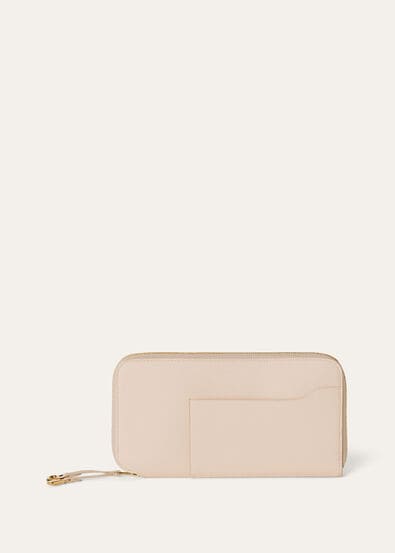 EXTRA CONTINENTAL ZIP AROUND WALLET LINEN CALF